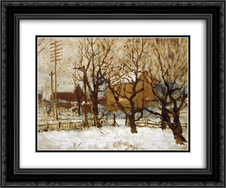 Arrochar Park, Staten Island 24x20 Black Ornate Wood Framed Art Print Poster with Double Matting by Onderdonk, Robert Julian