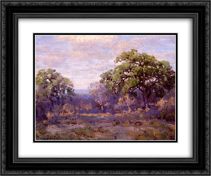 Brush Country Landscape 24x20 Black Ornate Wood Framed Art Print Poster with Double Matting by Onderdonk, Robert Julian