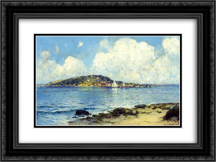 Coastal Scene 24x18 Black Ornate Wood Framed Art Print Poster with Double Matting by Onderdonk, Robert Julian
