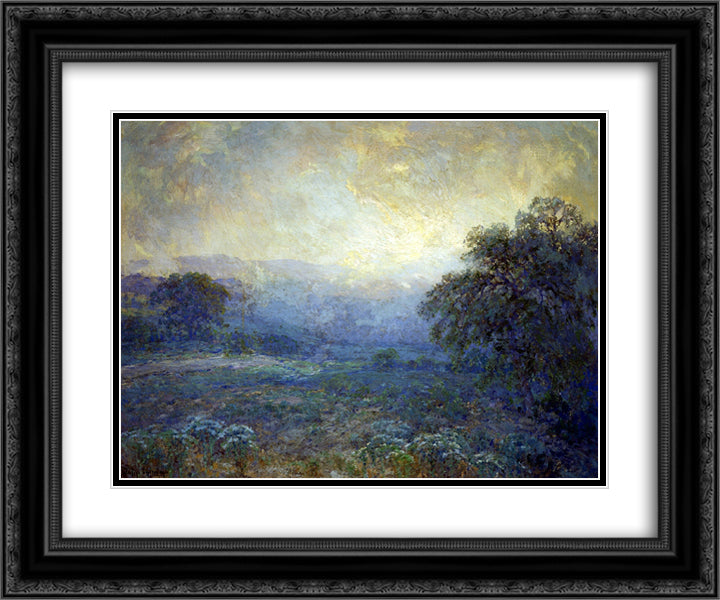 Dawn in the Hills 24x20 Black Ornate Wood Framed Art Print Poster with Double Matting by Onderdonk, Robert Julian
