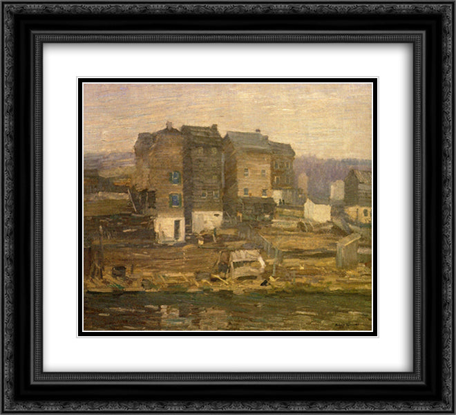 A Gray Day 22x20 Black Ornate Wood Framed Art Print Poster with Double Matting by Spencer, Robert
