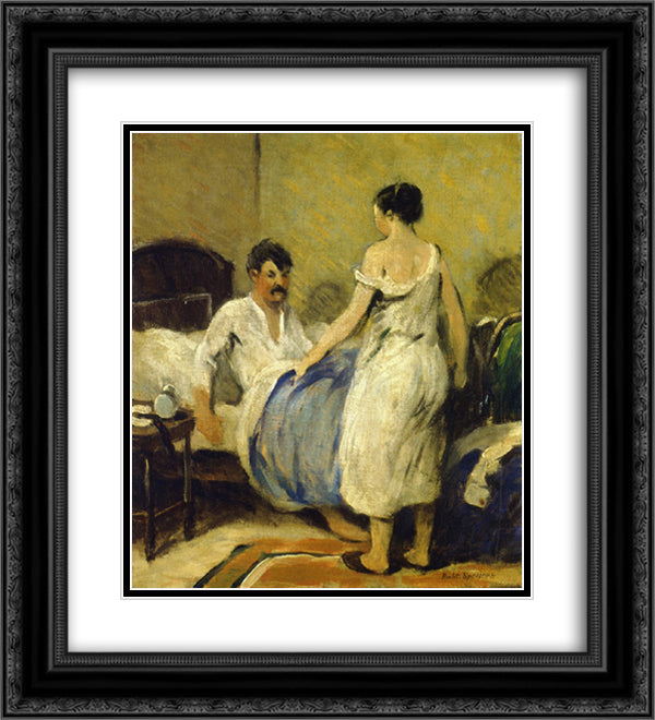 Alarm Clock 20x22 Black Ornate Wood Framed Art Print Poster with Double Matting by Spencer, Robert