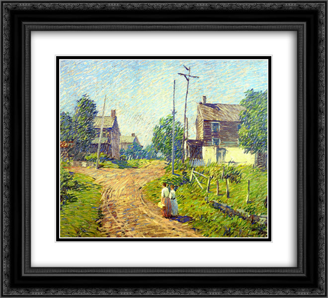 Crossroad 22x20 Black Ornate Wood Framed Art Print Poster with Double Matting by Spencer, Robert