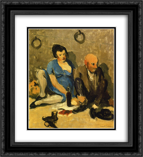 Dejeuner 20x22 Black Ornate Wood Framed Art Print Poster with Double Matting by Spencer, Robert