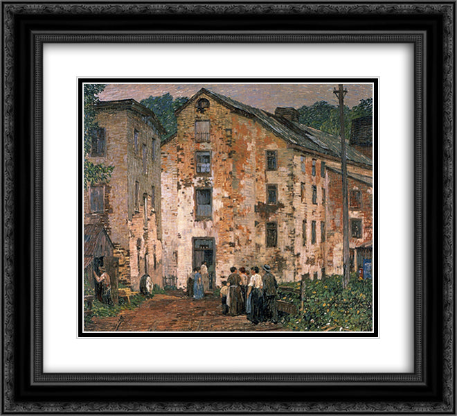 Grey Mills 22x20 Black Ornate Wood Framed Art Print Poster with Double Matting by Spencer, Robert