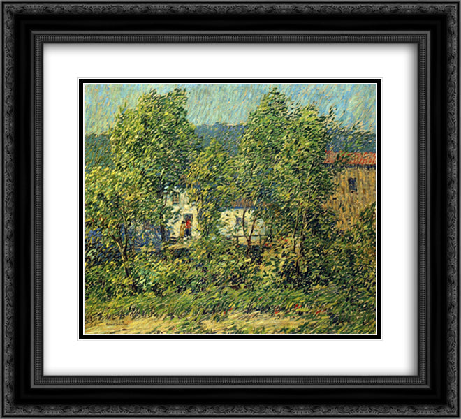 May Breezes 22x20 Black Ornate Wood Framed Art Print Poster with Double Matting by Spencer, Robert