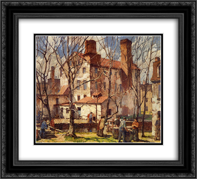 Mills 22x20 Black Ornate Wood Framed Art Print Poster with Double Matting by Spencer, Robert
