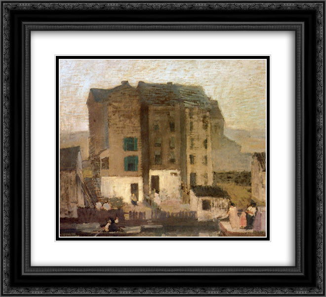 Misty Evening 22x20 Black Ornate Wood Framed Art Print Poster with Double Matting by Spencer, Robert