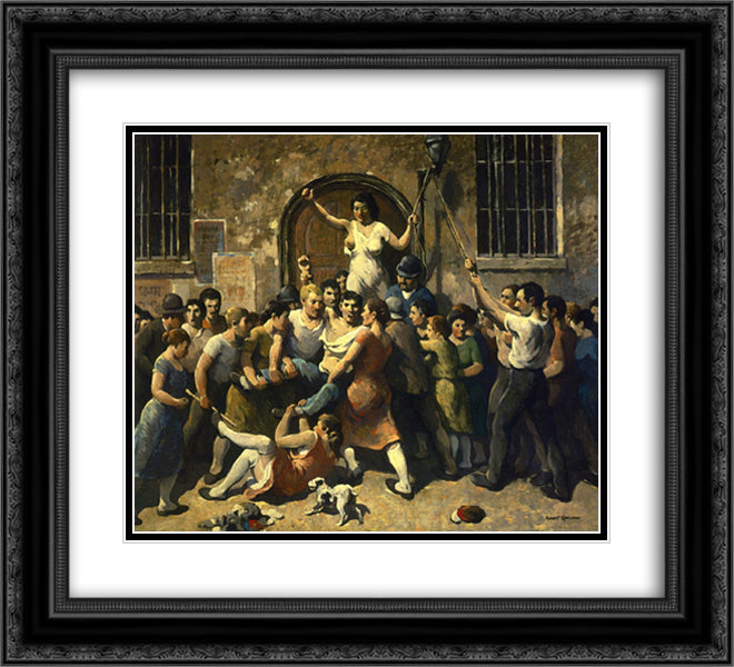 Mob Vengeance 22x20 Black Ornate Wood Framed Art Print Poster with Double Matting by Spencer, Robert