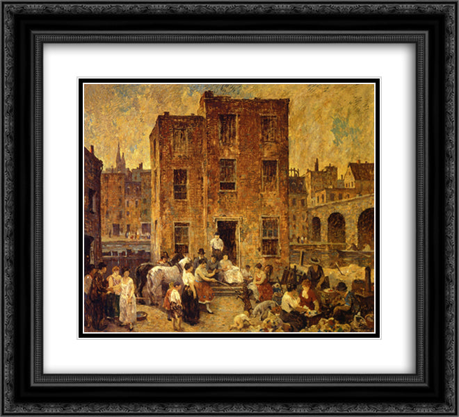 Montebanks and Thieves 22x20 Black Ornate Wood Framed Art Print Poster with Double Matting by Spencer, Robert