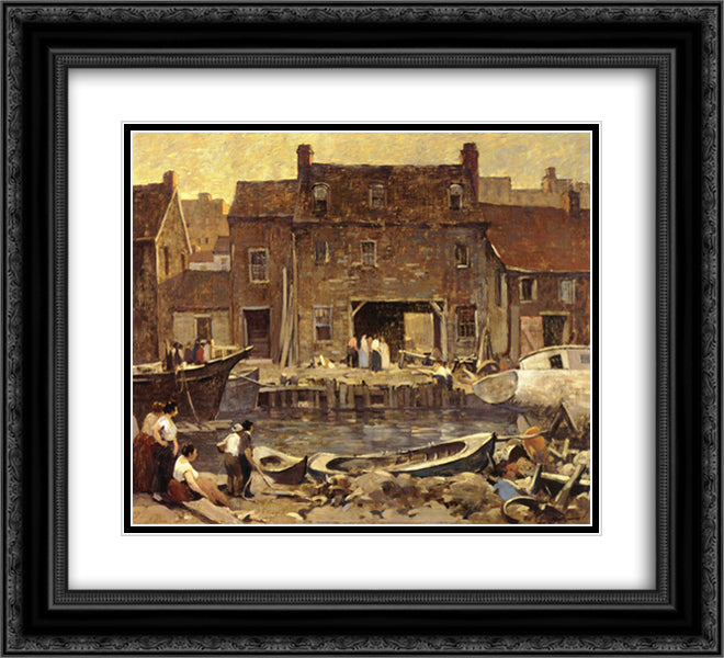 Ship Chandler's Row 22x20 Black Ornate Wood Framed Art Print Poster with Double Matting by Spencer, Robert