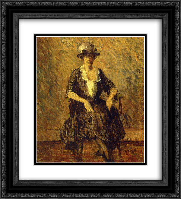Study in Black - M. F. S. 20x22 Black Ornate Wood Framed Art Print Poster with Double Matting by Spencer, Robert