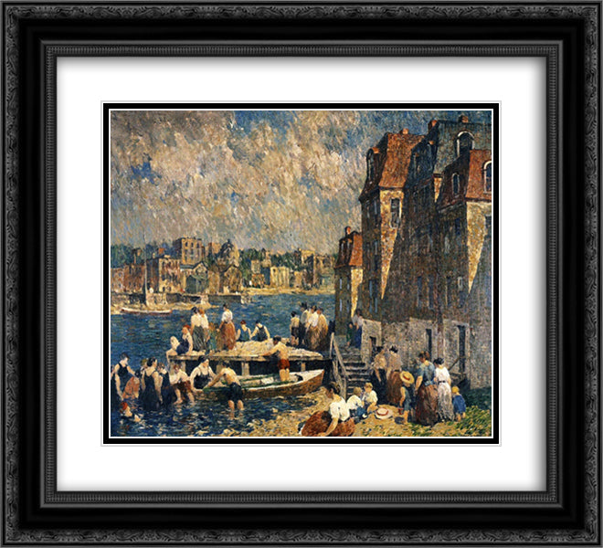The Old Wood Lot 22x20 Black Ornate Wood Framed Art Print Poster with Double Matting by Spencer, Robert