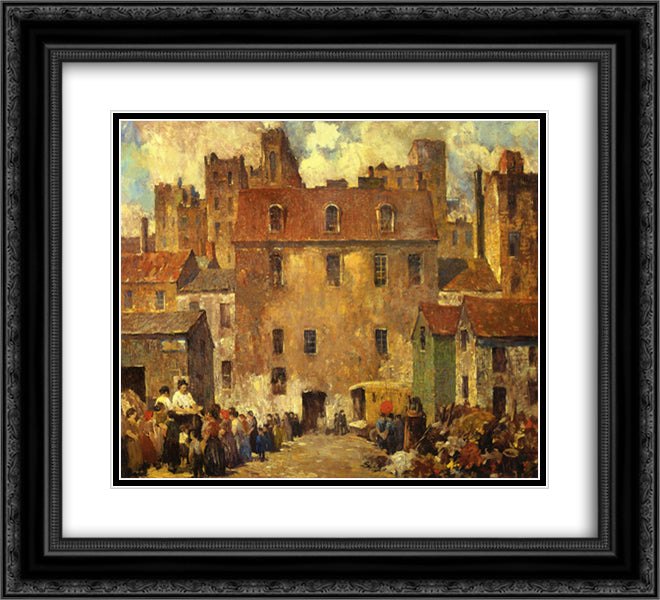 The Rag Pickers 22x20 Black Ornate Wood Framed Art Print Poster with Double Matting by Spencer, Robert