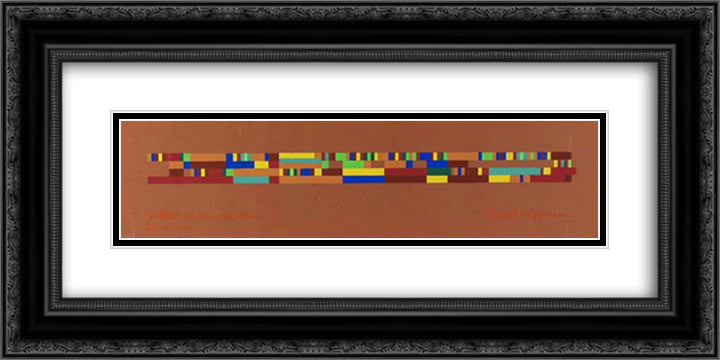 J. S. Bach, Wohltemp. Klav. Bd. I, No. IV. (Extrait) (Duo de Tristesse) 24x12 Black Ornate Wood Framed Art Print Poster with Double Matting by Strubin, Robert