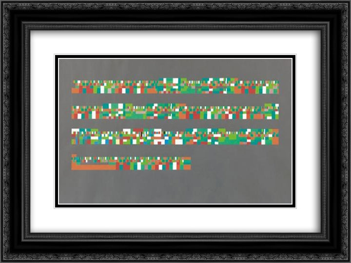 Musical Painting (Johann Sebastian Bach, Choral Cantata 187) 24x18 Black Ornate Wood Framed Art Print Poster with Double Matting by Strubin, Robert