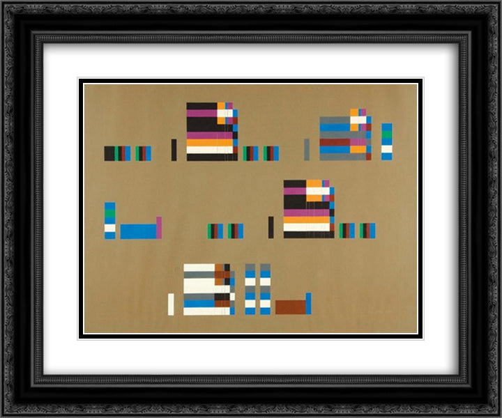 Musikbild zu einer Komposition von Pjotr Iljitsch Tschaikowski 24x20 Black Ornate Wood Framed Art Print Poster with Double Matting by Strubin, Robert