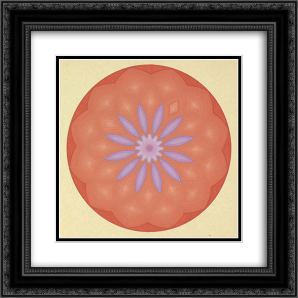 Rosette 20x20 Black Ornate Wood Framed Art Print Poster with Double Matting by Strubin, Robert