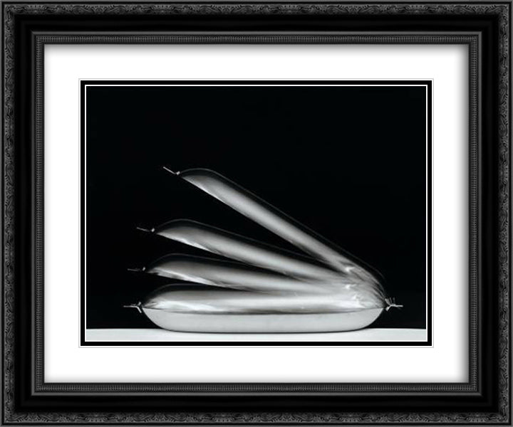 Pesciera 24x20 Black Ornate Wood Framed Art Print Poster with Double Matting by Sambonet, Roberto