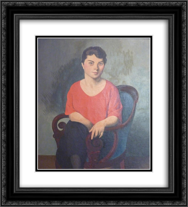 A Romanian 20x22 Black Ornate Wood Framed Art Print Poster with Double Matting by Fresnaye, Roger