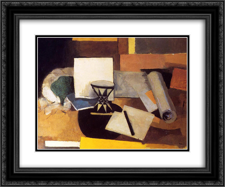 Diabolo 24x20 Black Ornate Wood Framed Art Print Poster with Double Matting by Fresnaye, Roger