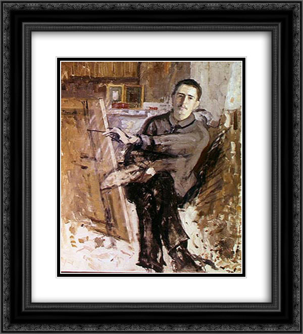 Self-Portrait 20x22 Black Ornate Wood Framed Art Print Poster with Double Matting by Fresnaye, Roger
