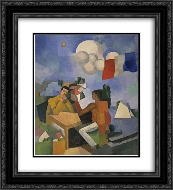 The Conquest of the Air 20x22 Black Ornate Wood Framed Art Print Poster with Double Matting by Fresnaye, Roger