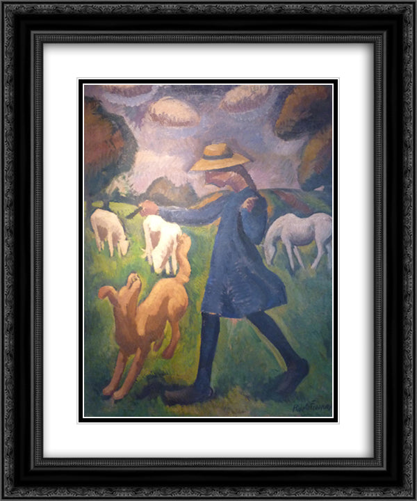 The shepherdess. Spring Marie Child 20x24 Black Ornate Wood Framed Art Print Poster with Double Matting by Fresnaye, Roger