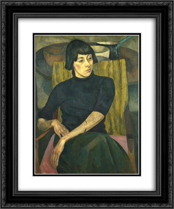 Nina Hamnett 20x24 Black Ornate Wood Framed Art Print Poster with Double Matting by Fry, Roger