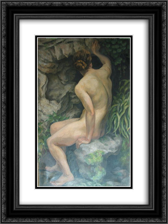 Spring 18x24 Black Ornate Wood Framed Art Print Poster with Double Matting by Fry, Roger