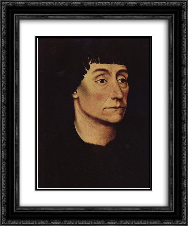Portrait of Pierre de Beffremont 20x24 Black Ornate Wood Framed Art Print Poster with Double Matting by van der Weyden, Rogier