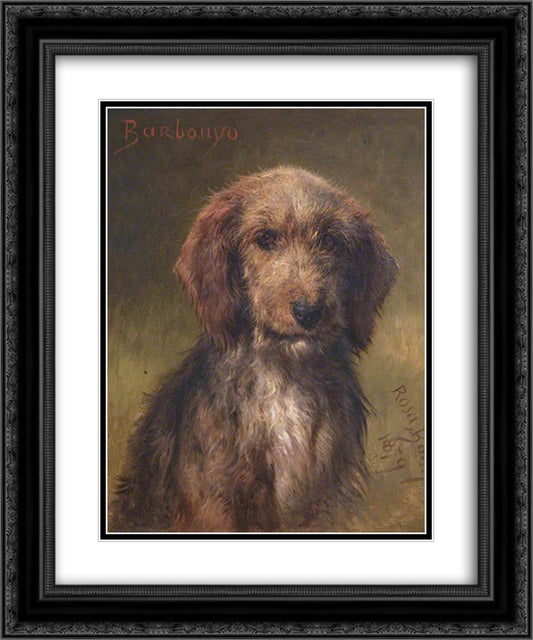 Barbouyo 20x24 Black Ornate Wood Framed Art Print Poster with Double Matting by Bonheur, Rosa