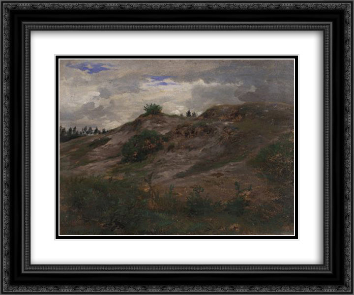 Landscape 24x20 Black Ornate Wood Framed Art Print Poster with Double Matting by Bonheur, Rosa