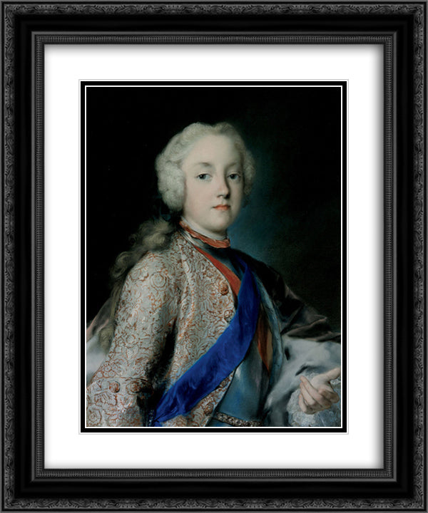 Crown Prince Friedrich Christian of Saxony 20x24 Black Ornate Wood Framed Art Print Poster with Double Matting by Carriera, Rosalba