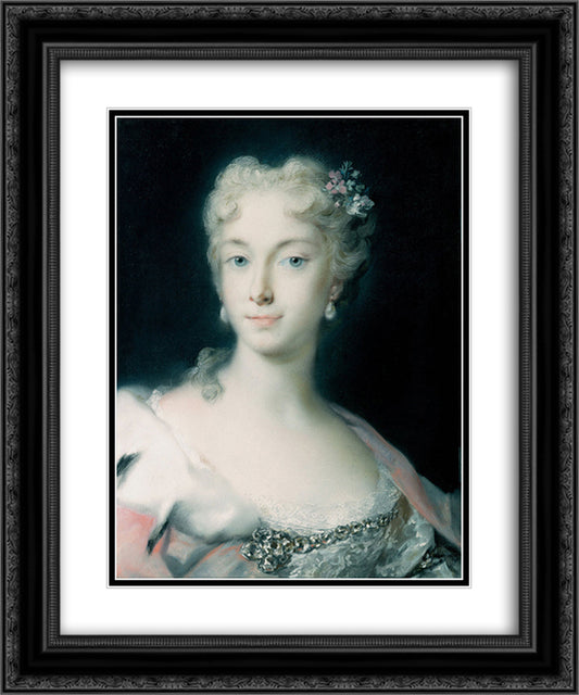 Maria Theresa, Archduchess of Habsburg 20x24 Black Ornate Wood Framed Art Print Poster with Double Matting by Carriera, Rosalba