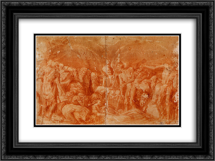 Allegoria macabra 24x18 Black Ornate Wood Framed Art Print Poster with Double Matting by Fiorentino, Rosso