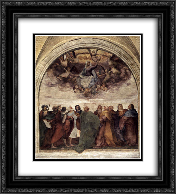 Assumption of the Virgin 20x22 Black Ornate Wood Framed Art Print Poster with Double Matting by Fiorentino, Rosso
