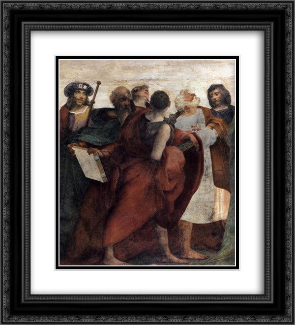 Assumption of the Virgin (detail) 20x22 Black Ornate Wood Framed Art Print Poster with Double Matting by Fiorentino, Rosso