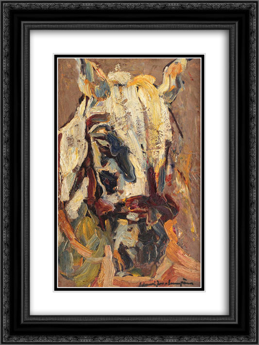 Horse 18x24 Black Ornate Wood Framed Art Print Poster with Double Matting by Schweitzer Cumpana, Rudolf