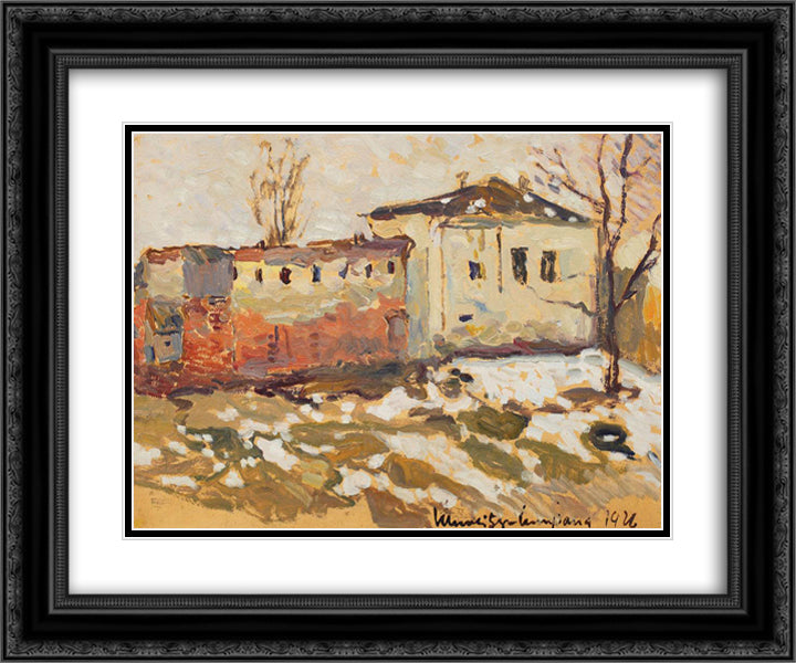 Late Winter in Gherla 24x20 Black Ornate Wood Framed Art Print Poster with Double Matting by Schweitzer Cumpana, Rudolf