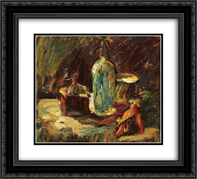 Still Life with Siphon, Grinder and Hot Pepper 22x20 Black Ornate Wood Framed Art Print Poster with Double Matting by Schweitzer Cumpana, Rudolf