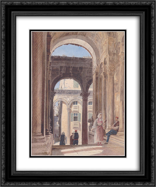 Ruins of Diocletian at Spalato 20x24 Black Ornate Wood Framed Art Print Poster with Double Matting by Alt, Rudolf von