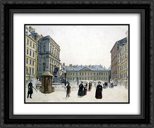 Schwarzenberg Palace 24x20 Black Ornate Wood Framed Art Print Poster with Double Matting by Alt, Rudolf von