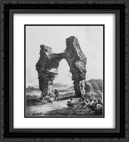 The Heathens 20x22 Black Ornate Wood Framed Art Print Poster with Double Matting by Alt, Rudolf von