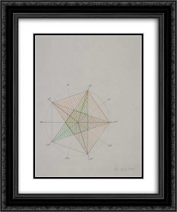 Pentagon 20x24 Black Ornate Wood Framed Art Print Poster with Double Matting by Vollmer, Ruth