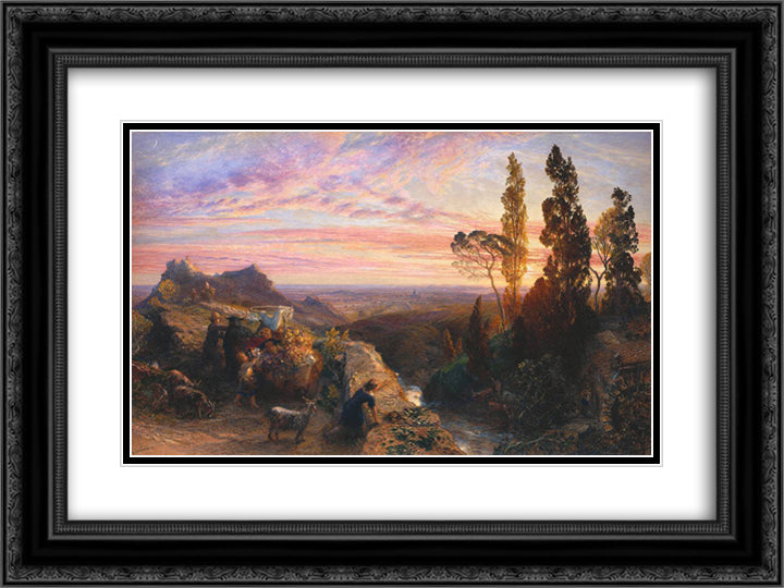 A Dream in the Apennine 24x18 Black Ornate Wood Framed Art Print Poster with Double Matting by Palmer, Samuel