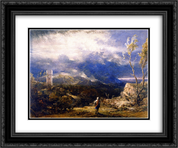 Christian Descending into the Valley of Humiliation 24x20 Black Ornate Wood Framed Art Print Poster with Double Matting by Palmer, Samuel