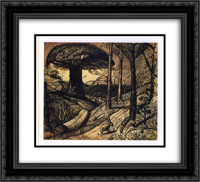 Early Morning 22x20 Black Ornate Wood Framed Art Print Poster with Double Matting by Palmer, Samuel