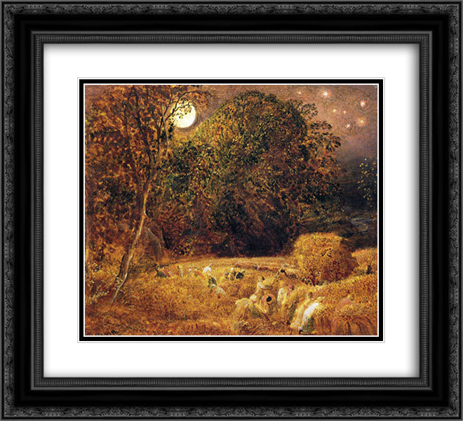 The Harvest Moon 22x20 Black Ornate Wood Framed Art Print Poster with Double Matting by Palmer, Samuel
