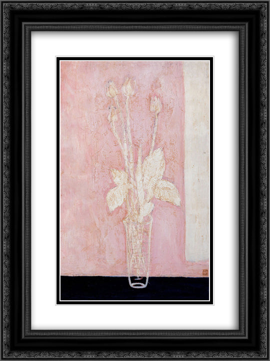 Tulip 18x24 Black Ornate Wood Framed Art Print Poster with Double Matting by Sanyu